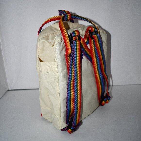 Fjallraven Kanken Rainbow Handle MINI Backpack in Light Oak Rainbow #F23621 NWT